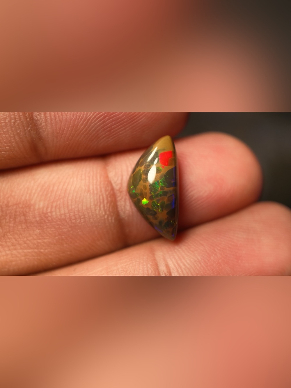 Natural Ethiopian Opal 3.3 Ct Crescent Moon Shaped Cabochon Loose Gemstone